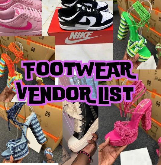 FOOTWEAR VENDOR LIST