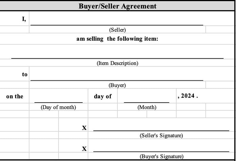 Notarized Bill of Sale Template